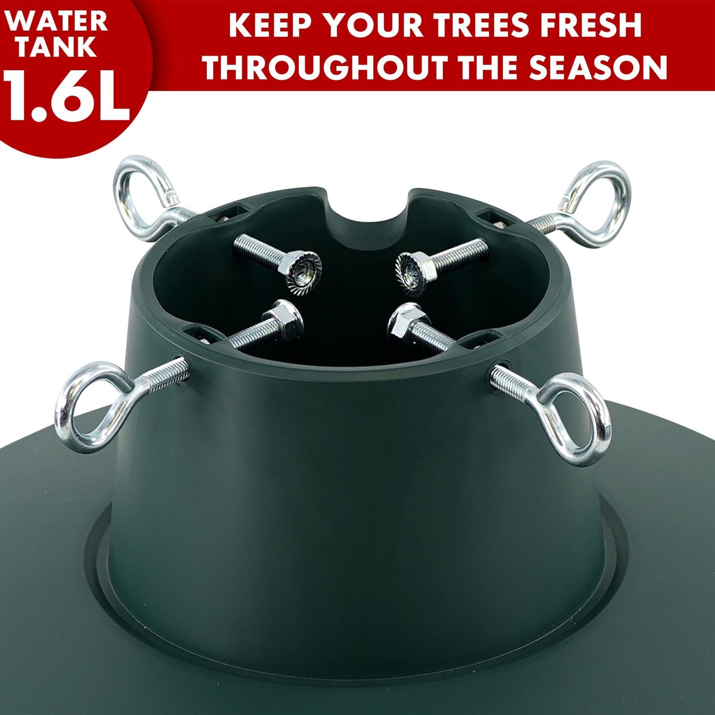 Christmas Tree Stand for Real Trees - Adjustable Trunk Diameter 3.5-10.5cm, Max Tree Height 2.1m, Water Tank 1.6L - Xmas Tree Stand Christmas Tree Base Real Xmas Tree Base Christmas Tree Holder