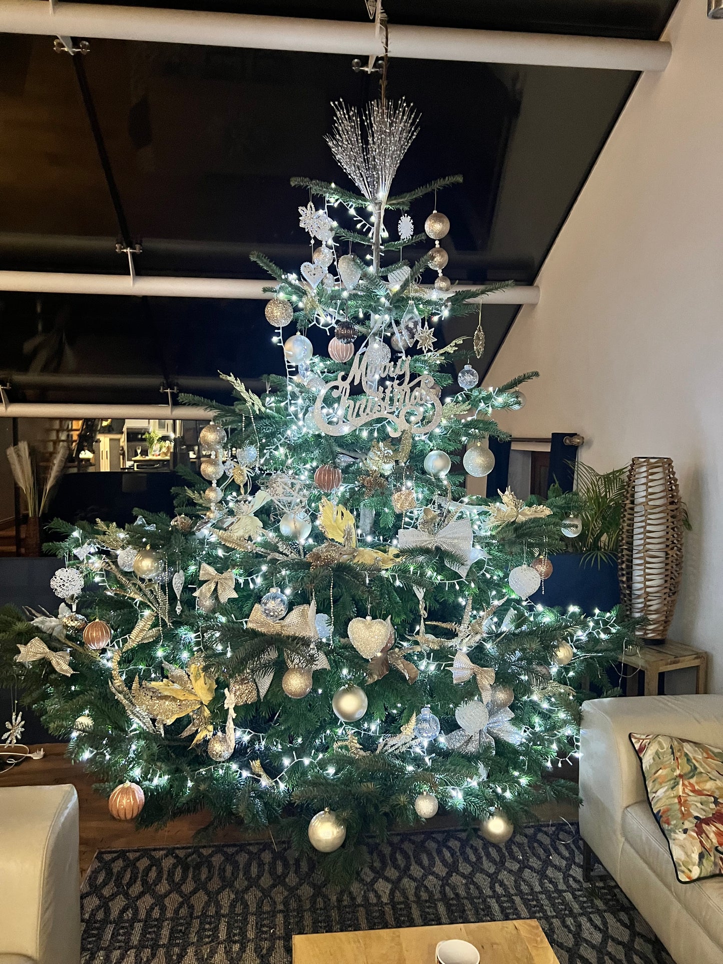 Customer decorated Nordmann Fir in Bromley Cross, Bolton