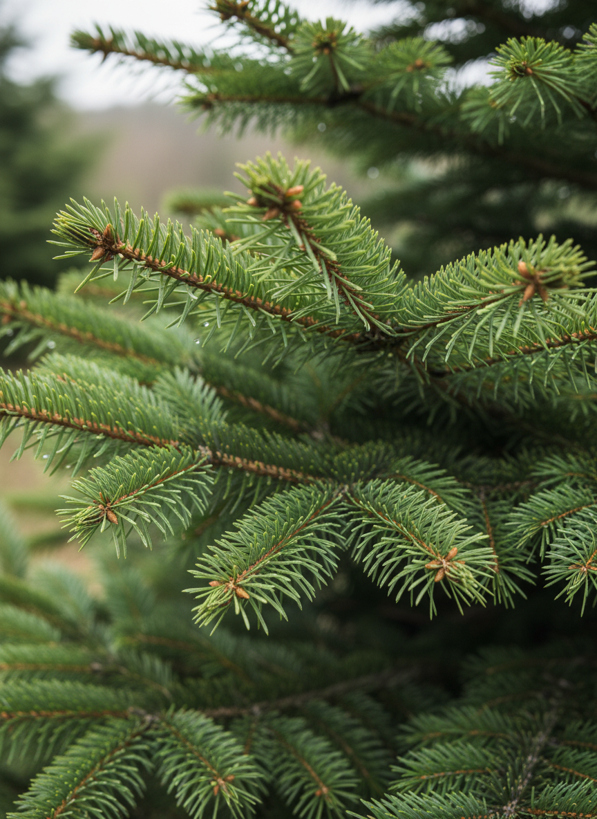Close-up of a coniferous tree with green needles